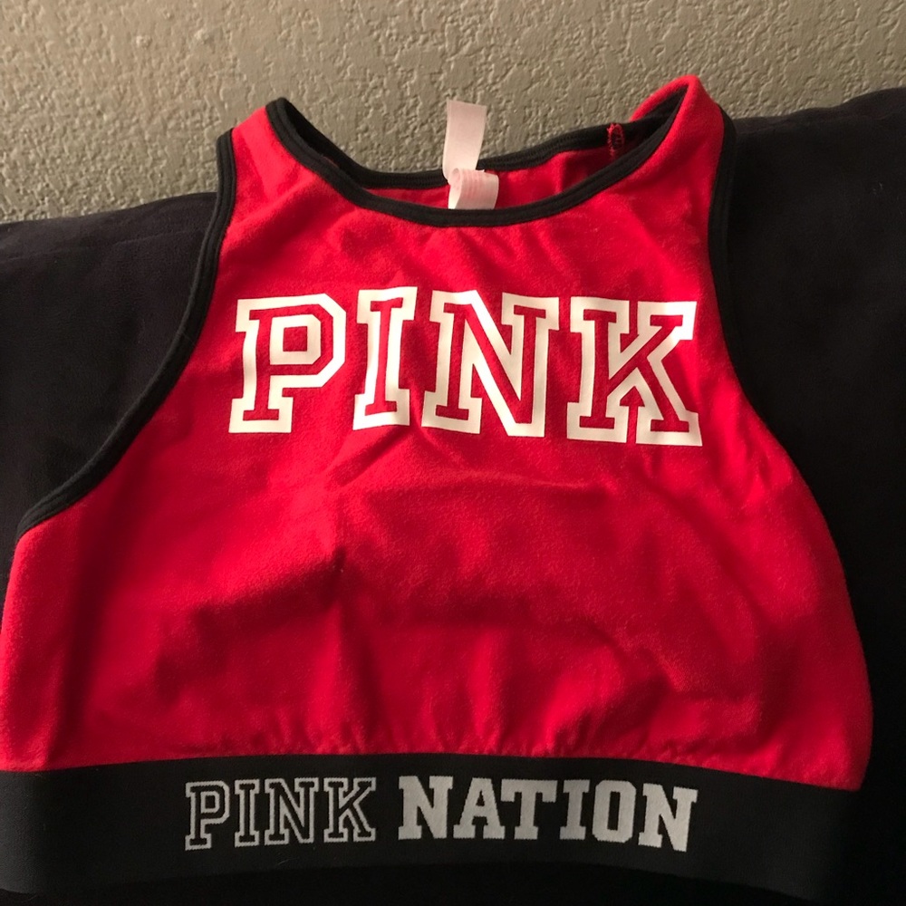 Pink Victoria secret spots bra